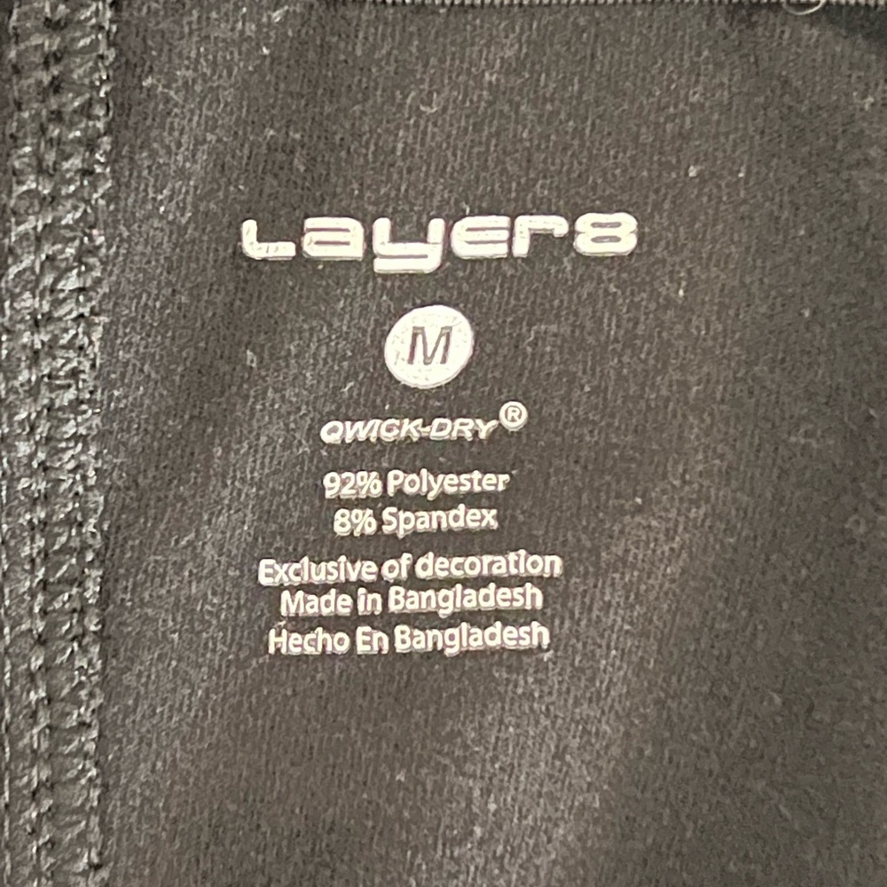 Layer 8 Black Long Sleeve Athletic Top size M - Picture 3 of 4